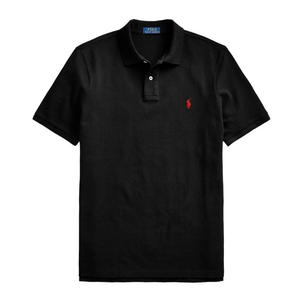 Polo Ralph Lauren Mens Custom Slim Fit Mesh Polo Shirt M Polo Black - NWT
